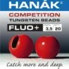 Hanak Tungsten Fluo Red Slotted Jig Beads 20pc