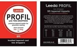 Leeda Tapered Leader With 2 Droppers 9ft