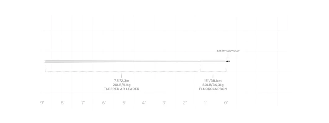 Scientific Anglers Toothy Fish Stealth 7.5ft AR Tapered Leader With 80 Lb Fluoro 2 Scientific Anglers Toothy Fish Stealth 7.5ft AR Tapered Leader With 80 Lb Fluoro - Afbeelding 2