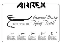 Ahrex HR490B Esmond Drury Tying Treble - Black Finish -Visserijmeesterwinkel ahrex hr490bsheet
