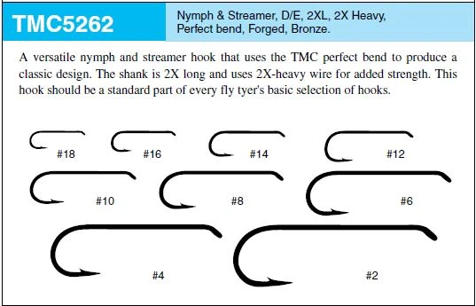 Tiemco TMC 5262 - 100pc Streamer And Nymph Hooks 2 Tiemco TMC 5262 - 100pc Streamer And Nymph Hooks - Afbeelding 2